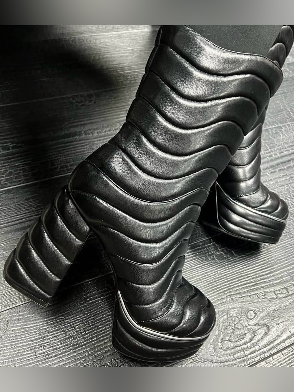 Jennifer Le Black Quilted Platform Booties - Women